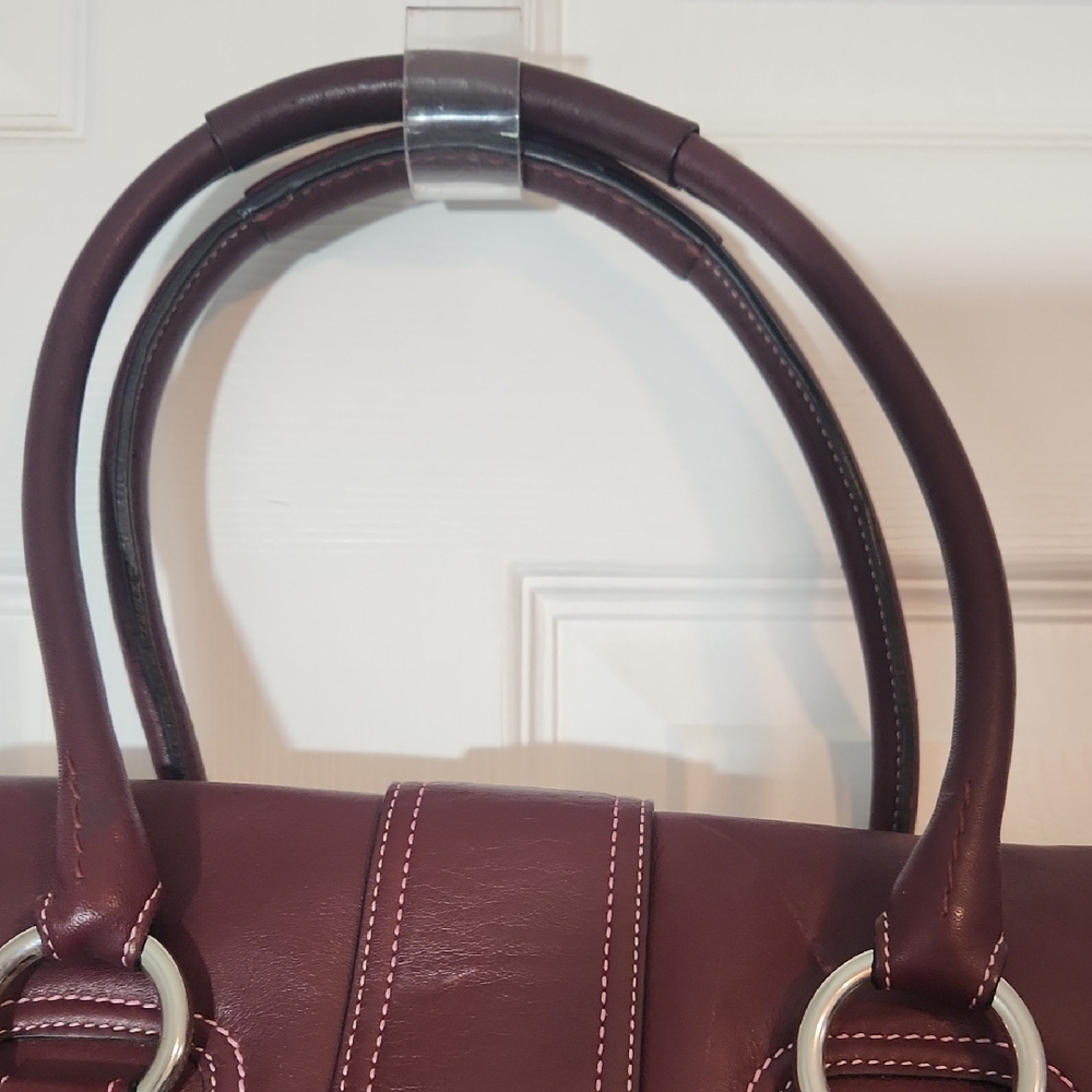Coach Vintage 2005 Burgandy Leather Soho Hamptons Satchel - Picture 7 of 12